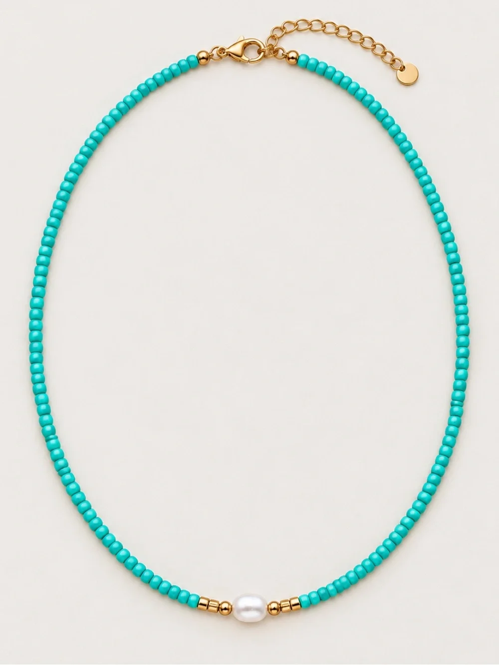New! Turquoise Beaded Colorful Boho Preppy Y2K Necklace NWOT 5069
